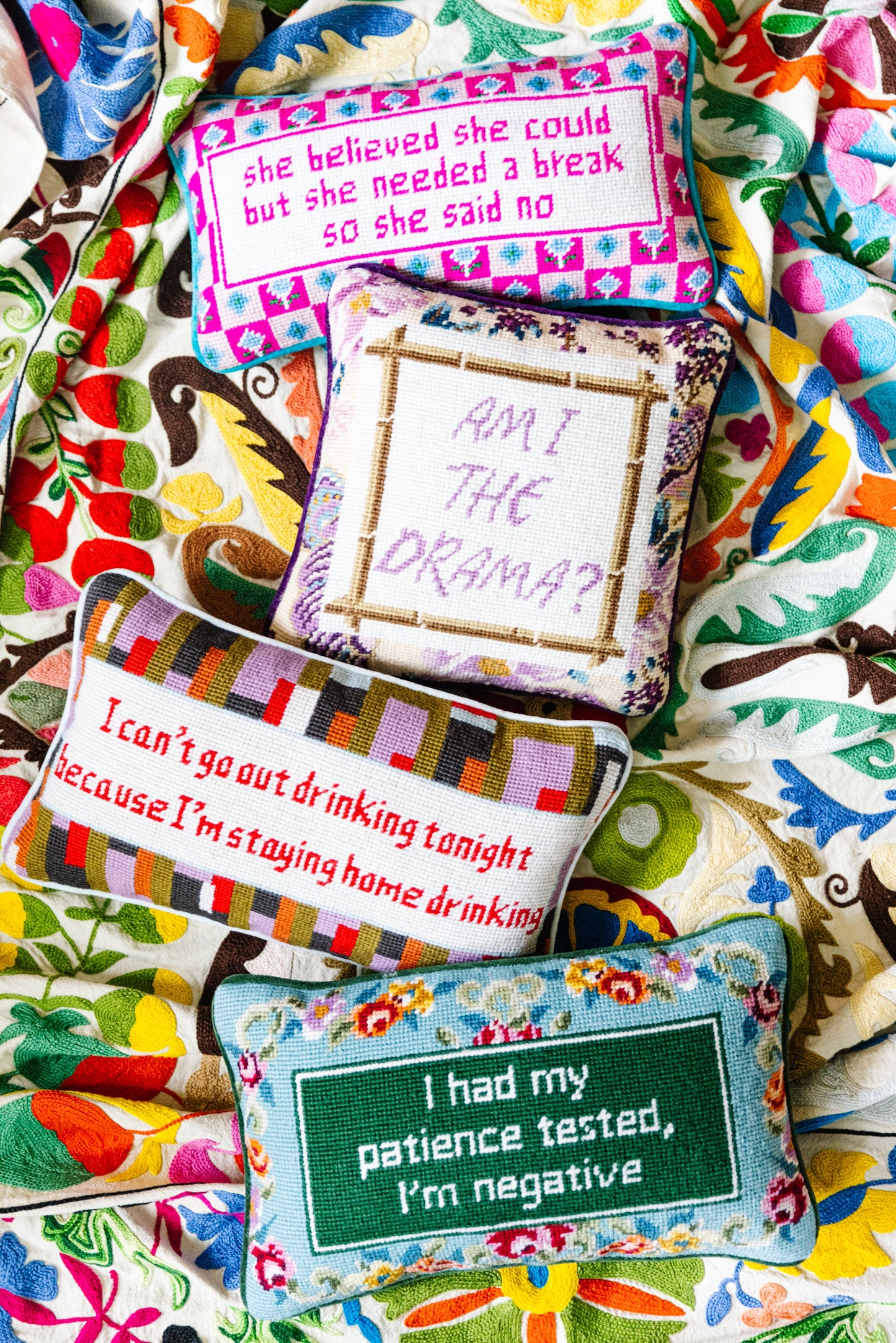 Patience Needlepoint Pillow