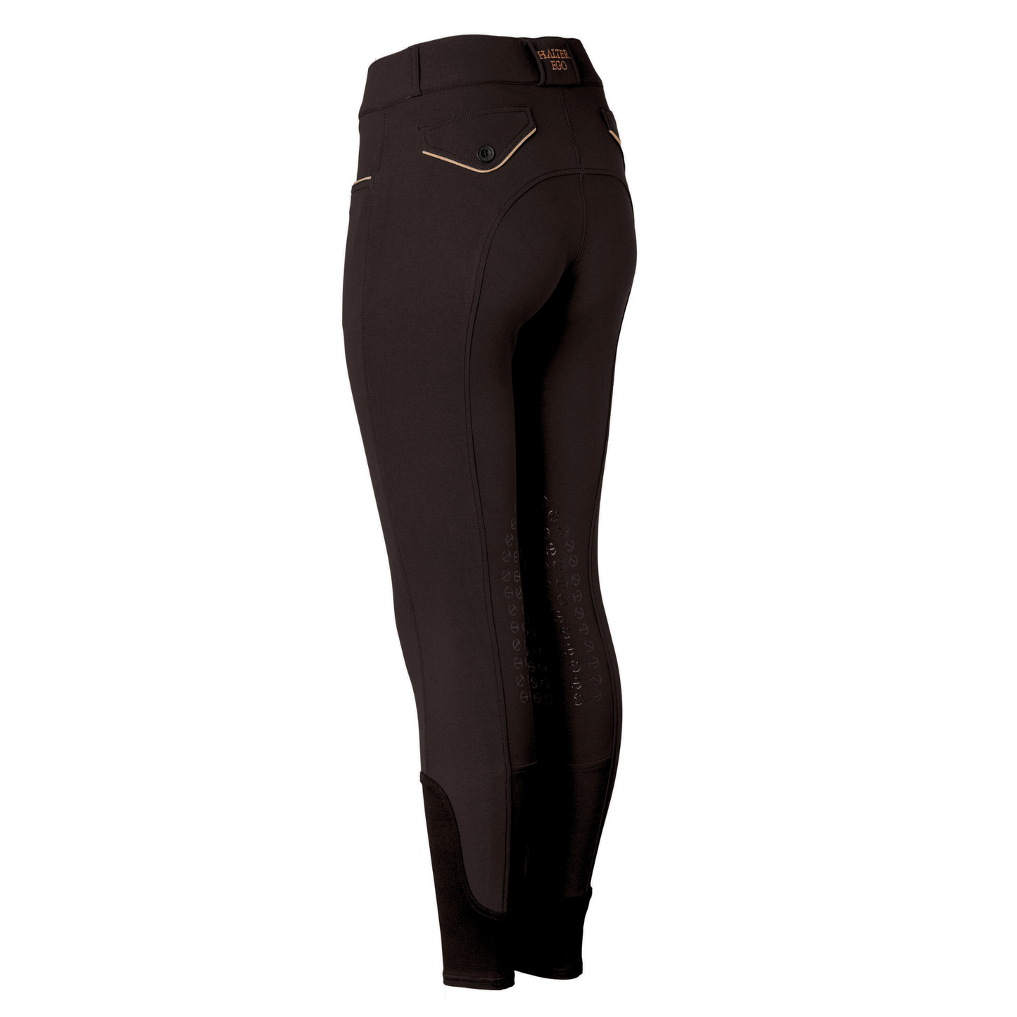 Halter Ego Evolution Knee Patch Breeches - Black with Rose Gold