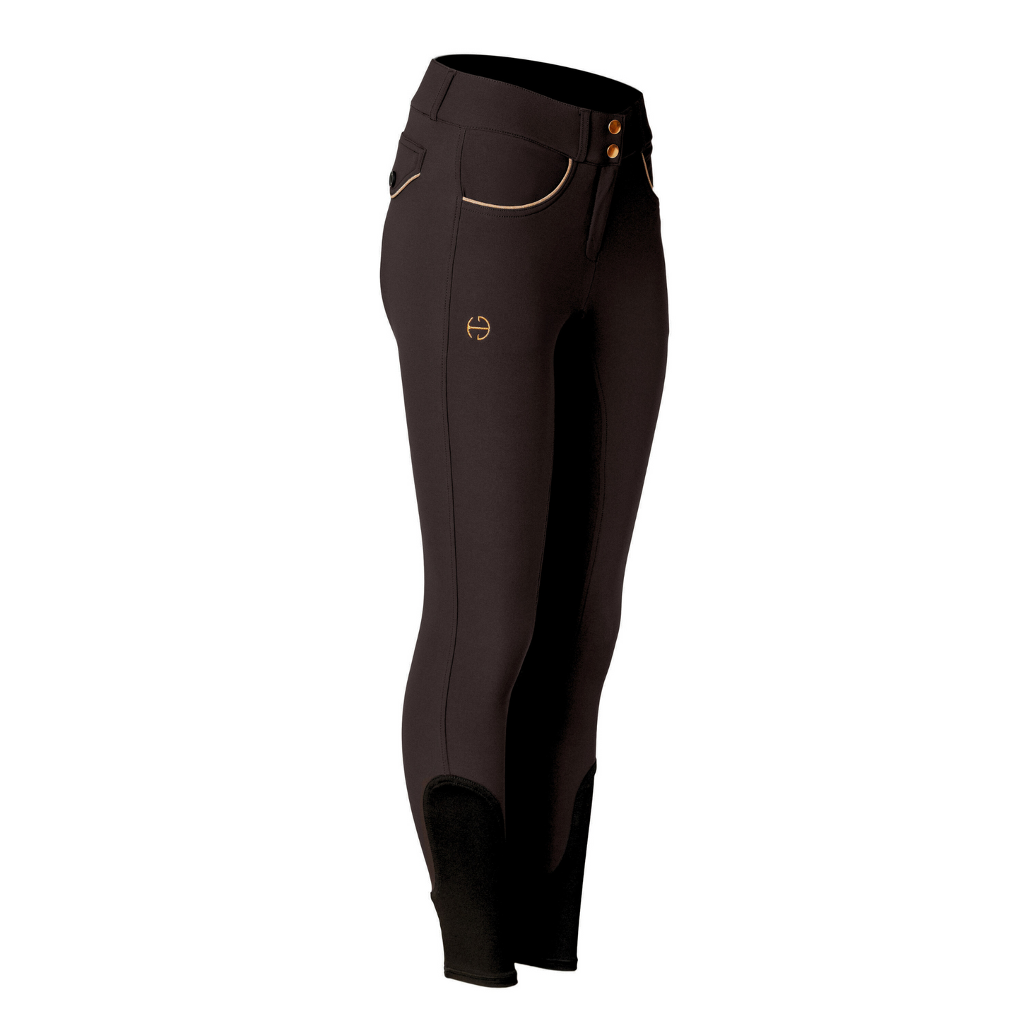 Halter Ego Evolution Knee Patch Breeches - Black with Rose Gold