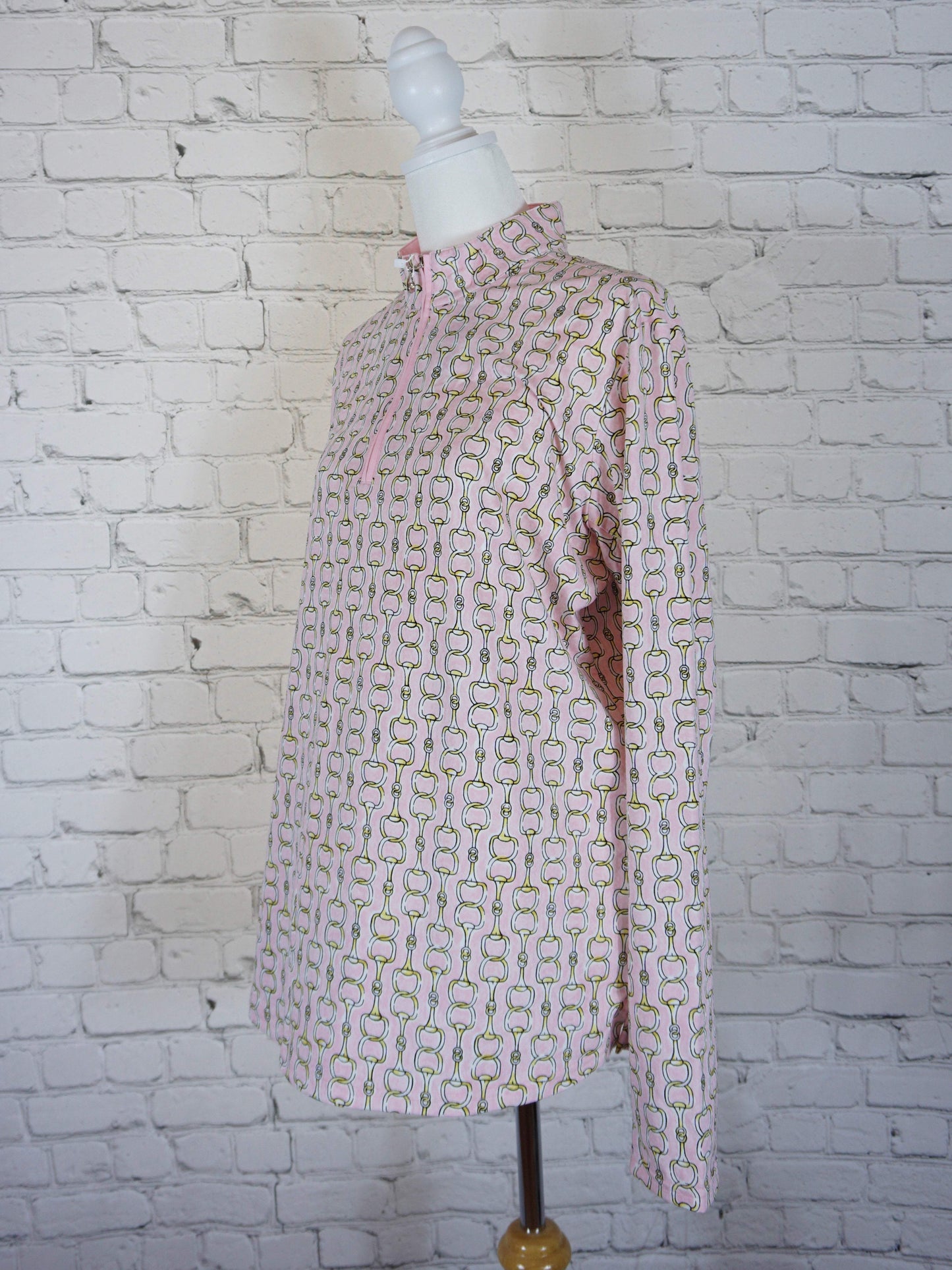 San Soleil Pink Solcool Shirt with Repeating Bit Print - XL