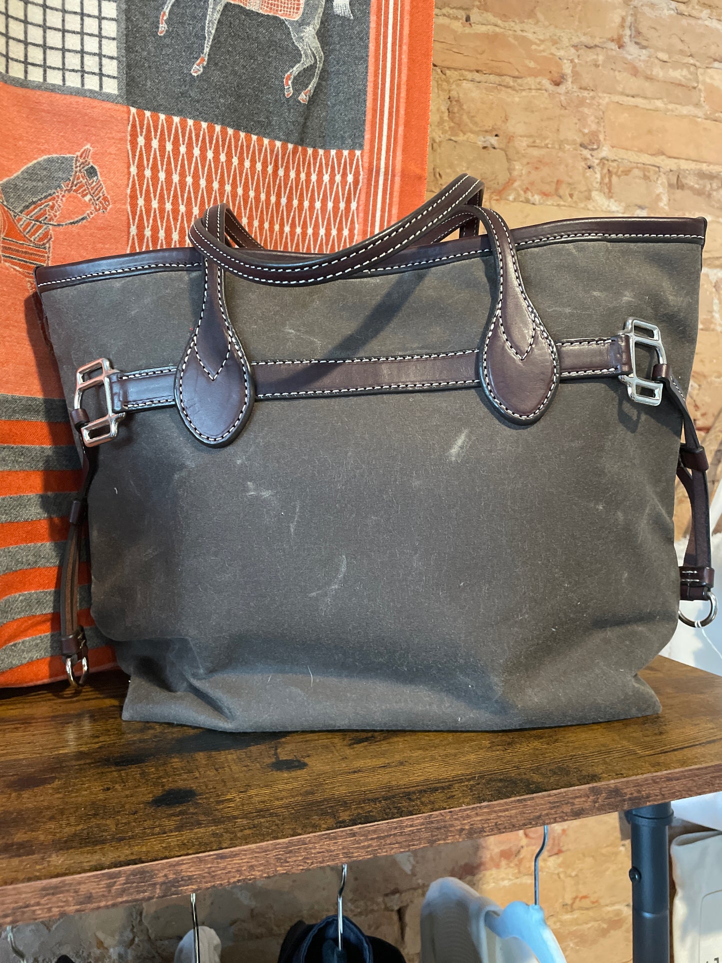 Rebecca Ray Chef D’Equipe Bag with Halter Hardware Waxed  Canvas